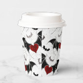 Halloween hart met zwarte vleugels papieren bekers (Rechts)