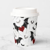 Halloween hart met zwarte vleugels papieren bekers (Voorkant)