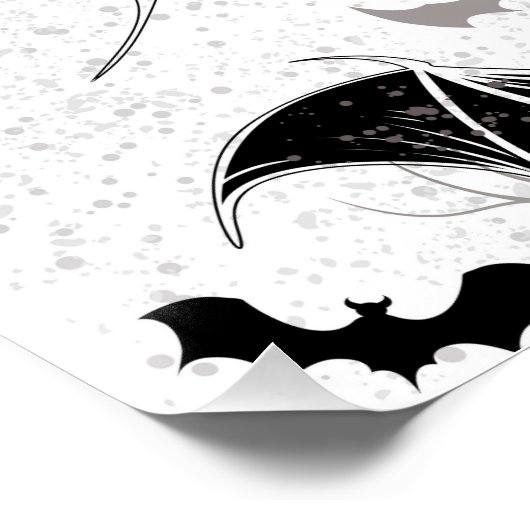 Halloween hart met zwarte vleugels perfect poster (Hoek)