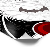 Halloween hart met zwarte vleugels perfect poster (Hoek)