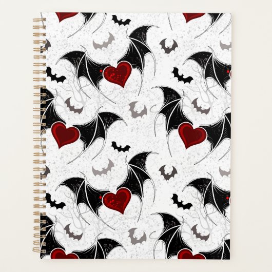 Halloween hart met zwarte vleugels planner (Voorkant)