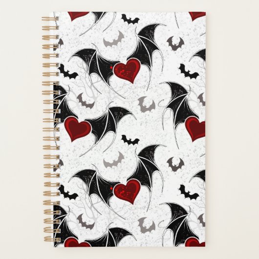 Halloween hart met zwarte vleugels planner (Voorkant)