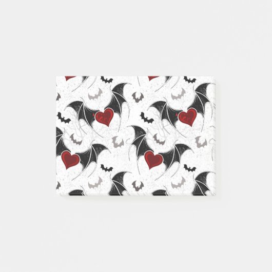 Halloween hart met zwarte vleugels post-it® notes (Voorkant)