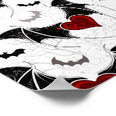 Halloween hart met zwarte vleugels poster (Hoek)