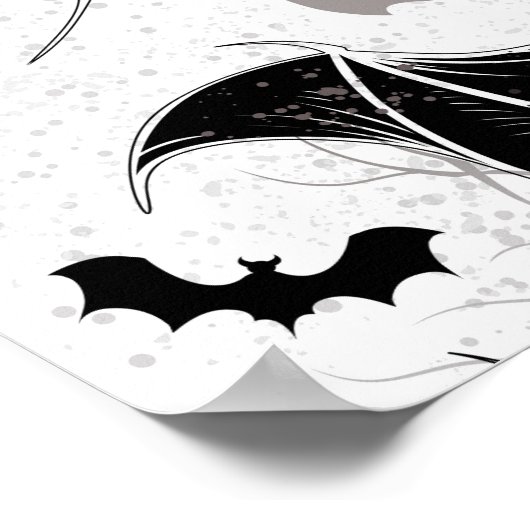 Halloween hart met zwarte vleugels poster (Hoek)