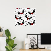 Halloween hart met zwarte vleugels poster (Thuiskantoor)