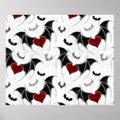 Halloween hart met zwarte vleugels poster (Voorkant)