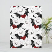 Halloween hart met zwarte vleugels programmakaart (Staand voorkant)