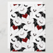 Halloween hart met zwarte vleugels programmakaart (Voorkant / Achterkant)