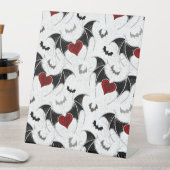 Halloween hart met zwarte vleugels reclamebord met voetstuk (Insitu)