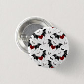 Halloween hart met zwarte vleugels ronde button 3,2 cm (Voorkant /achterkant)