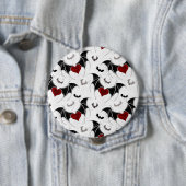 Halloween hart met zwarte vleugels ronde button 4,0 cm (In situ)