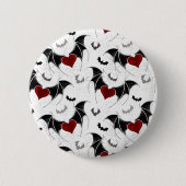 Halloween hart met zwarte vleugels ronde button 5,7 cm (Voorkant)