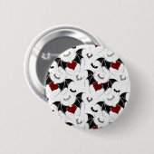 Halloween hart met zwarte vleugels ronde button 5,7 cm (Voorkant /achterkant)