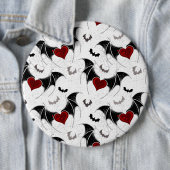 Halloween hart met zwarte vleugels ronde button 6,0 cm (In situ)