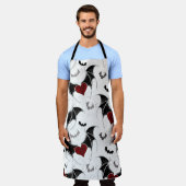 Halloween hart met zwarte vleugels schort (Gedragen)