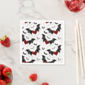 Halloween hart met zwarte vleugels servet (Insitu)