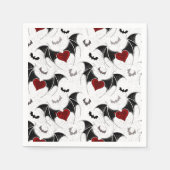 Halloween hart met zwarte vleugels servet (Voorkant)