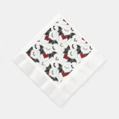 Halloween hart met zwarte vleugels servet (Hoek)