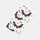 Halloween hart met zwarte vleugels servet (Hoek)