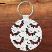 Halloween hart met zwarte vleugels sleutelhanger (Voorkant)