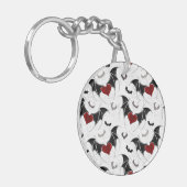 Halloween hart met zwarte vleugels sleutelhanger (Voorkant Links)