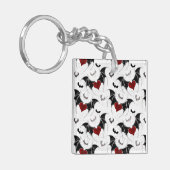 Halloween hart met zwarte vleugels sleutelhanger (Voorkant Links)