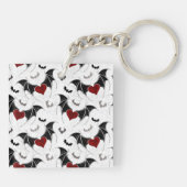 Halloween hart met zwarte vleugels sleutelhanger (Achterkant)