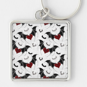 Halloween hart met zwarte vleugels sleutelhanger