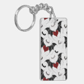 Halloween hart met zwarte vleugels sleutelhanger (Voorkant Links)