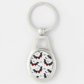 Halloween hart met zwarte vleugels sleutelhanger (Voorkant)