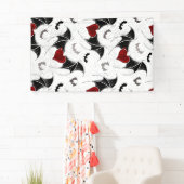 Halloween hart met zwarte vleugels spandoek (Insitu)