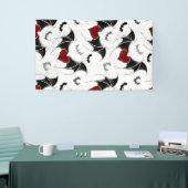 Halloween hart met zwarte vleugels spandoek (Beurs)