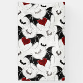 Halloween hart met zwarte vleugels spandoek (Verticaal)