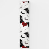 Halloween hart met zwarte vleugels spandoek (Verticaal)