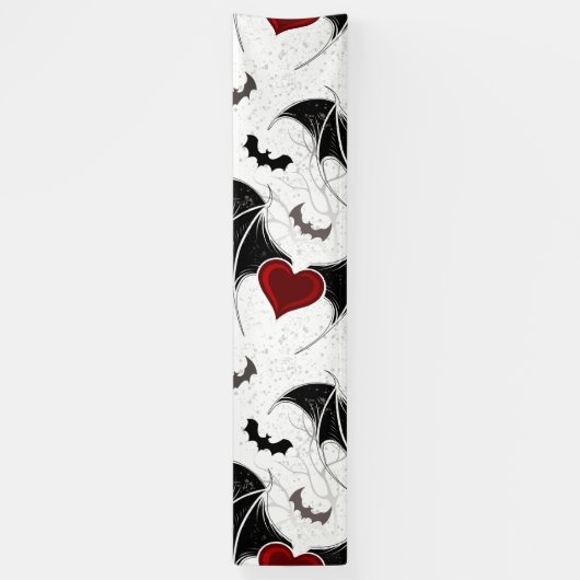 Halloween hart met zwarte vleugels spandoek (Verticaal)