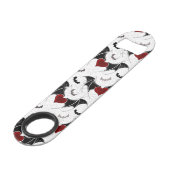 Halloween hart met zwarte vleugels speed flessenopener (Achterkant Gekanteld)