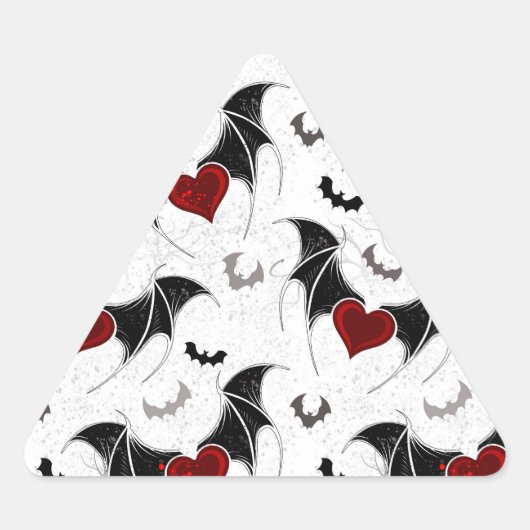 Halloween hart met zwarte vleugels sticker (Voorkant)