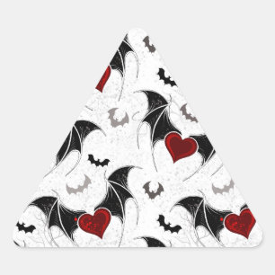 Halloween hart met zwarte vleugels sticker