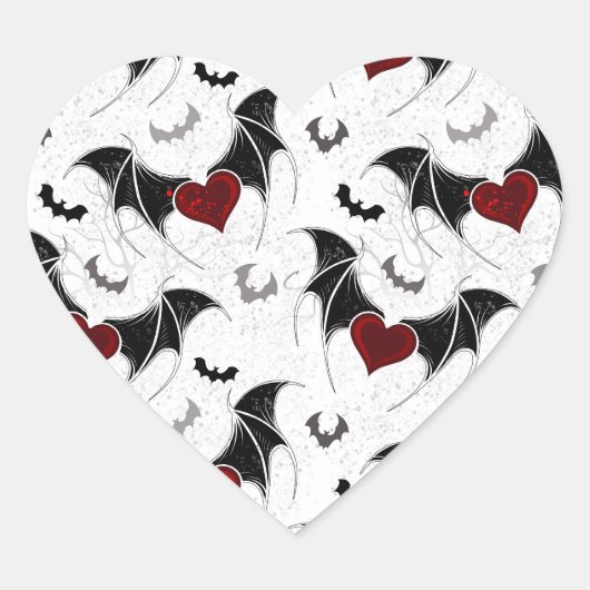 Halloween hart met zwarte vleugels sticker (Voorkant)
