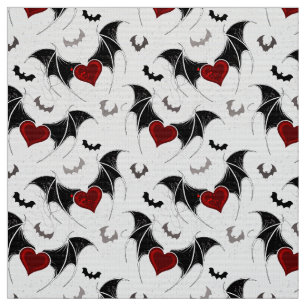 Halloween hart met zwarte vleugels stof