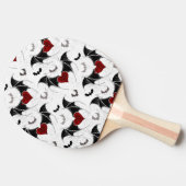 Halloween hart met zwarte vleugels tafeltennisbatje (Zijkant)