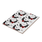 Halloween hart met zwarte vleugels tegeltje (Zijkant)