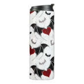 Halloween hart met zwarte vleugels thermosbeker (Gedraaid links)