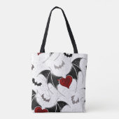 Halloween hart met zwarte vleugels tote bag (Achterkant)