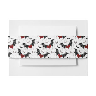 Halloween hart met zwarte vleugels uitnodigingen wikkel