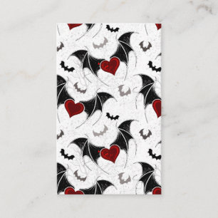 Halloween hart met zwarte vleugels visitekaartje