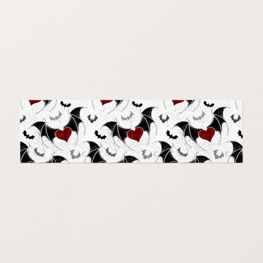 Halloween hart met zwarte vleugels visitekaartje (Buitenkant ongevouwen)