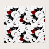 Halloween hart met zwarte vleugels visitekaartje (Buitenkant ongevouwen)