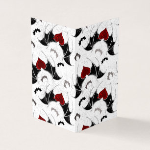 Halloween hart met zwarte vleugels visitekaartje